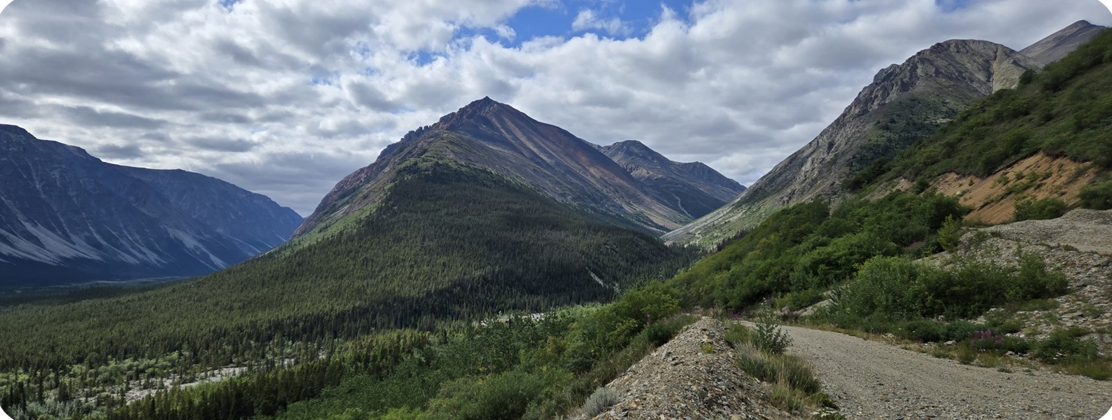 Valley and ridge terrain across the Blue Jay Gold land package