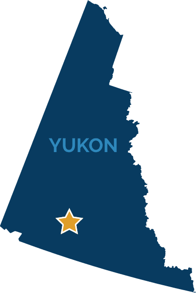 Map of Yukon showing the project location south of Whitehorse